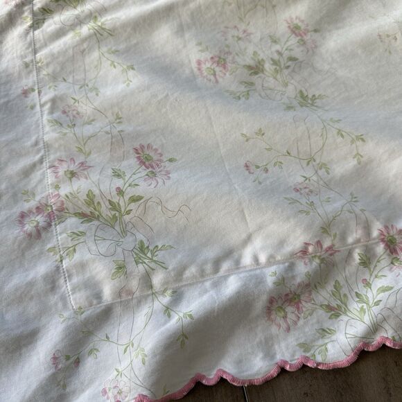 Schweitzer Linens Hemstitch Standard Pillowcase Sham Pink Hem Embroidery Italy - Picture 2 of 16